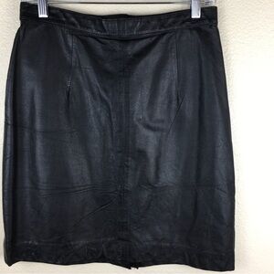 Brass Plum Nordstrom Women's Genuine Leather Skirt Knee Length Size 11
